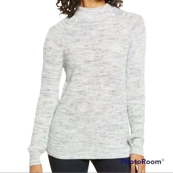 Caslon space dye sweater grey/ivory combo NWT XS - Picture 7 of 7